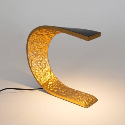 Holländer LED tafellamp AUREONDA, zwart/goud, hoogte 30 cm, metaal