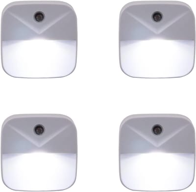 Nachtlampje - LED-nachtlampje met sensor - Stekker - Geschikt voor slaapkamers, badkamers, keukens, gangen en trappenhuizen - Set van 4 - Wit licht
