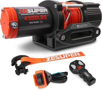 Elektrische Lier 2040 kg Waterdicht met Synthetisch Touw