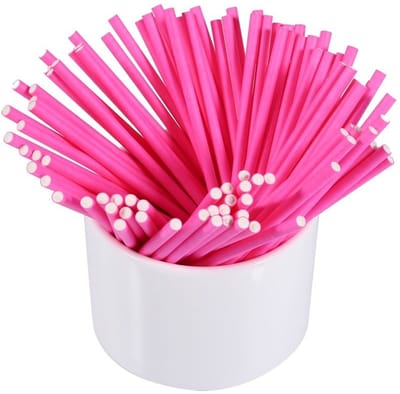 Dailygoods- Lollystokjes 100 Stuks - Voedselveilig - Creatief - Multifunctioneel - Papieren Stokjes - 10 x 0,35 cm - Snoepstokjes
