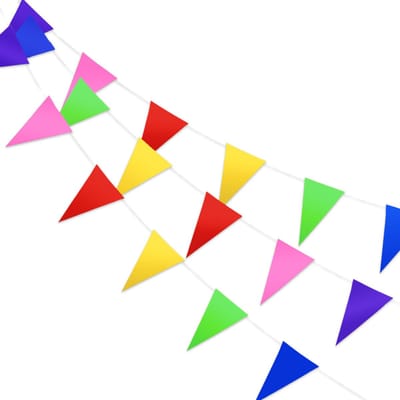 Q2P - Slingers - Verjaardag - Versiering - Vlaggenlijn - Feestartikelen - Feest - Decoratie - Slinger - Gekleurd