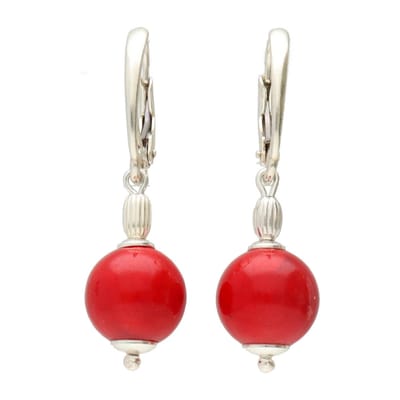Bela Donaco - Oorbellen statement B10 – Rode Jade – Sterling Zilver