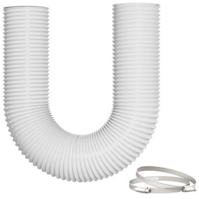 PromoHome PVC Afzuigslang 100mm, 3m Flexibele Ventilatieslang met 2 RVS Slangklemmen - Aluminium/PVC 5-laags, Geluidsisolerend, voor Mobiele Airco, Droger en Ventilatie