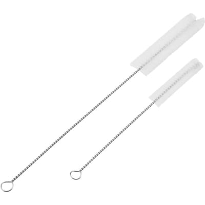 2 Stuks RVS Wasborstel voor het Reinigen van Aquarium Vistentank Filter Waterpomp Buis white