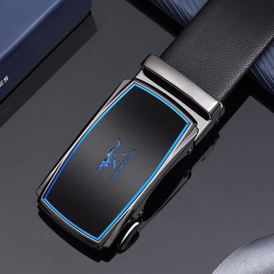 Herenriem Hoge Kwaliteit Zakelijk Automatische Gesp Riem Cadeau Cadeau Riem 130cm black
