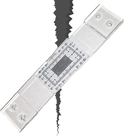 Scheur Monitor - Acryl Apparaat - Structurele Monitoring - Dubbele As Meting - 10 cm - Transparant