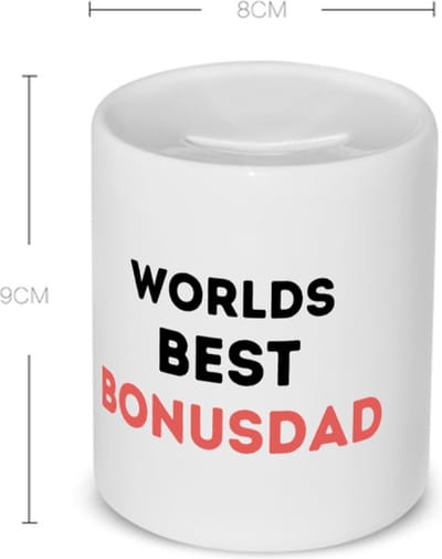 Akyol - worlds best bonusdad Spaarpot - Papa - de beste bonusvader - vader cadeautjes - vaderdag - verjaardagscadeau - verjaardag - cadeau - geschenk - kado - gift - vader artikelen - 350 ML inhoud