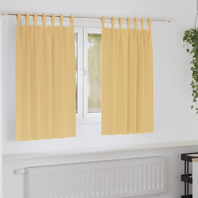 vidaXL Zwart-out Gordijnen met Ringen 2 st Beige 140 x 140 cm
