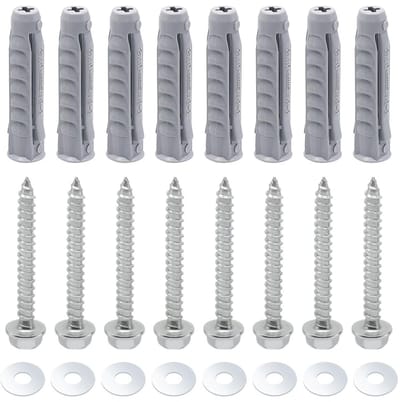 M10 x 50 mm Zeskantbouten, Set van 30, Geschikt voor Zware Raamconstructies, Inclusief Expansietubes en Afsluitingen voor Bakstenen en Betonnen Muren