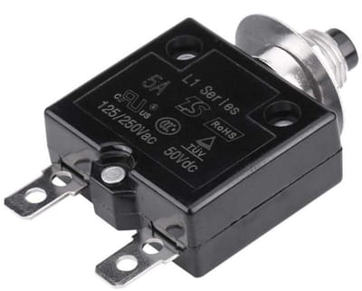 Allecto - Overload Beveiligingsschakelaar - Handmatige Reset - Circuitonderbreker 5A - Betrouwbare beveiliging - Voor elektrische installaties - Ve...