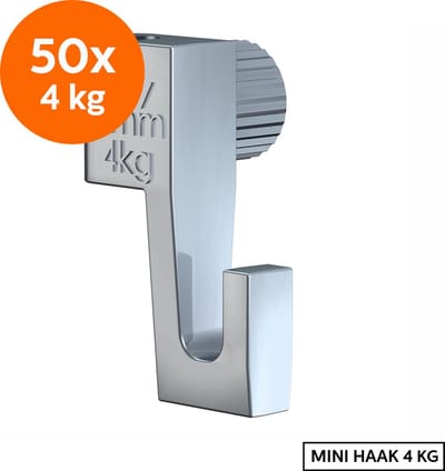 Artiteq Schilderij Ophangsysteem Set 50 Stuks Ophanghaak Mini 4 Kg