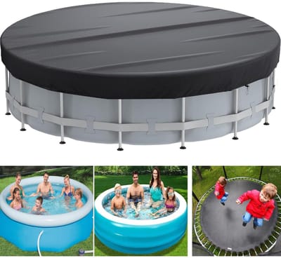 Dailygoods- Zwembadafdekking Waterdicht - Ronde Afdekzeil - 420D Oxford-Stof - Scheurvast - Bescherming Tegen Verontreinigingen - Energiezuinig - Zwembadhoes