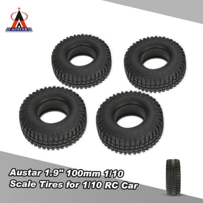 4 pièces Austar 1.9  100 mm 1/10 pièces pour 1/10 RC4WD D90 RC Rock Crawler 4 Pcs noir