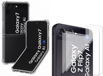 Hoesje geschikt voor Samsung Galaxy Z Flip 7 - 2x Screenprotector Glas - Shockproof Transparant
