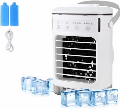 Airco - Mobiele airco - Draagbare airconditioner – Aircooler4-in-1 ventilator – 4 snelheden & 3 standen – 2-8 uur timer – 7 kleurenverlichting – AC-unit met 900 ml watertank – voor slaapkamer, kantoor, thuis en op de camping