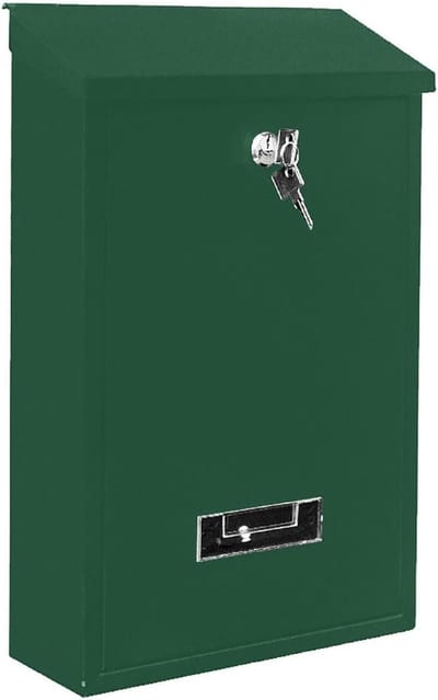 Wandbrievenbus - Postbus - Post Veilig Ontvangen - Met Naamplaatje - 26 x 40 x 11 cm - Groen