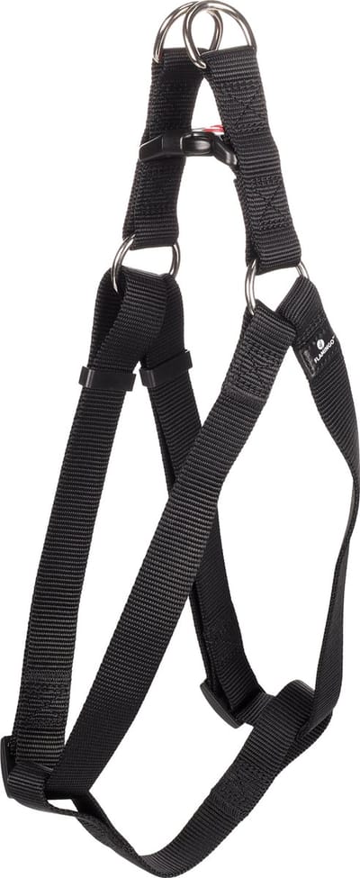 Flamingo Ziggi Step&go - Harnas Honden - Harnas Step&go Ziggi Zwart Xl 60-90cm 25mm - 1st - 124444 - 1st