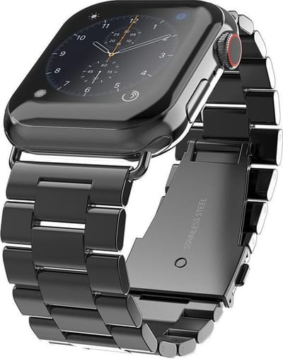Swissten Metalen Horlogeband geschikt voor Apple Watch - 38-40-41 mm - Inclusief Horlogeband Inkorter - Zwart