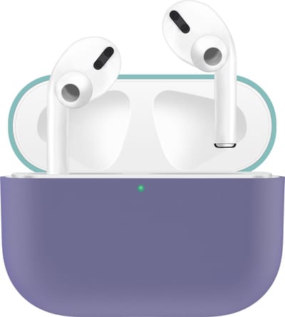 KELERINO. Siliconen Case geschikt voor Apple AirPods Pro - Hoesje - Paars / Groen