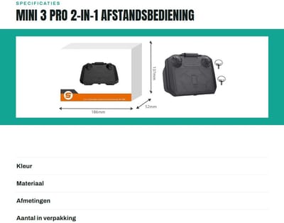 Dailygoods- Afstandsbediening 2-in-1 beschermhoes - Drone-accessoires - Schaduwbedekking - Krasbescherming - Lichtgewicht ontwerp - Kunststof materiaal - Drone Controller