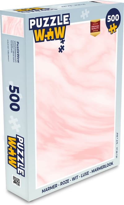 Puzzel Marmer - Roze - Wit - Luxe - Marmerlook - Legpuzzel - Puzzel 500 stukjes