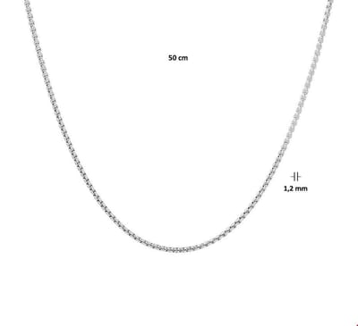 Zilver Gerhodineerde Collier venetiaans bol 1 1329037 50 cm