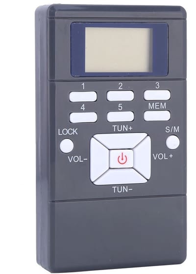 aladdien - Portable Mini FM Radio - Draagbaar - Hoge gevoeligheid - Grijs - Digitale ontvangst - Geschikt voor onderweg - Inclusief hoofdtelefoon