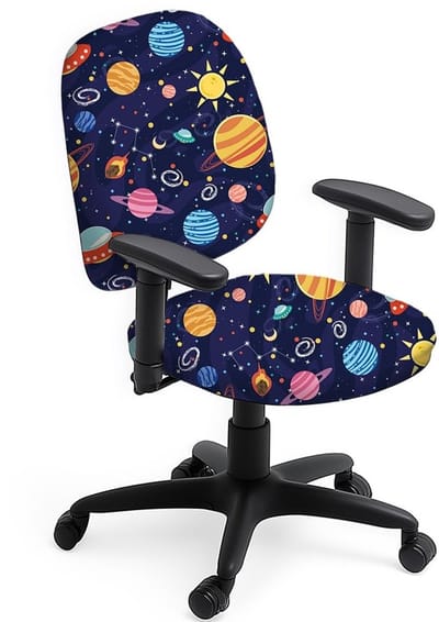 Bureaustoelhoes Rekbaar - 2 Stuks - Anti-stof - Universele Hoes - Beschermende Hoes - Buitenruimte Planeet Print - Stoelhoes