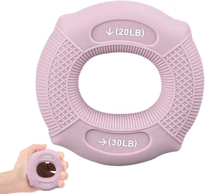 Hand Versterker Ring - Grip Trainer - Kracht Opbouwen - Comfortabele Antislip Textuur - 9.1 x 8.8 cm - Roze