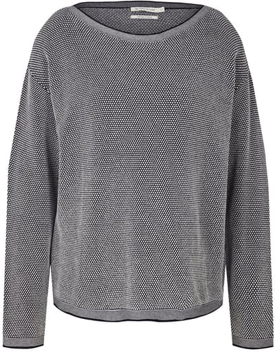 Tom Tailor - Katoenen gebreide trui met losse pasvorm - Maat L - navy bubble structure