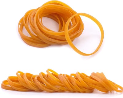 Elastieken, sterk, 60 x 5 mm, brede rubberen ringen, elasticiteit, sterk rubber, herbruikbaar, huishoudelijk rubber, voor kantoor, huishouden, schoolbenodigdheden (geel)