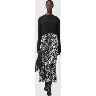 AllSaints Spark Leppo Dress Black/charcoal Taglia: S | Maxi abiti Outlet | Donna | Nero