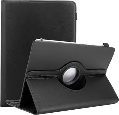 Cadorabo Tablet Hoesje geschikt voor Alcatel 1T (7 Zoll) 2021 in ZWART - 360 graden beschermhoes van imitatieleer met standfunctie en elastische band