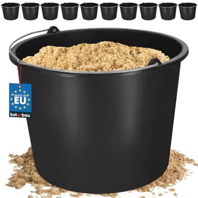Set van 10 Bouwemmers van Kunststof - 12 Liter - Voor Tuin, Renovatie en Klussen