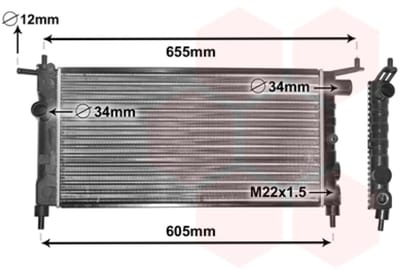 Van Wezel - RADIATOR VOOR OPEL COMBO B 1993-2000 1300149