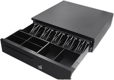 Elektronische Kassa - Geldlade Kassasysteem - Betalingen Verwerken - Versterkt Stalen Lichaam - 42cm Breed - Zwart