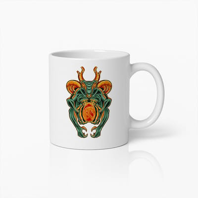 Mythische Draak Bewaker Kunst Mok – Fantasy Wezens Keramische Koffiebeker