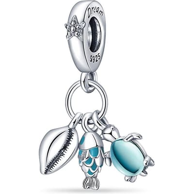 Charms Uitverkoop 925 Zilver Oceaan Serie Blauwe Schildpad Krab Charms Kralen Passen Originele Pandora Dames Armbanden Armbanden Sieraden Cadeaus gray