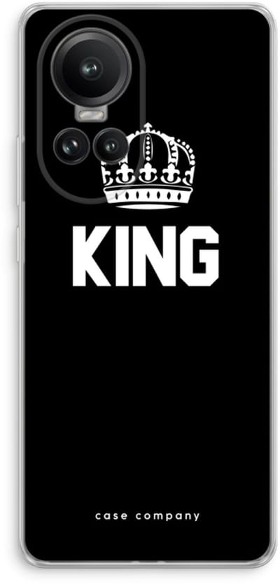Case Company® - Hoesje geschikt voor Oppo Reno 10 Pro hoesje - King zwart - Soft Cover Telefoonhoesje - Bescherming aan alle Kanten en Schermrand