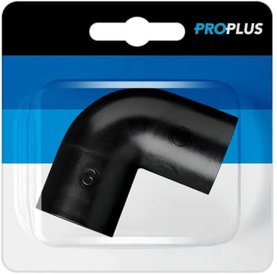 ProPlus Hoekstuk Ø28 mm 90° - PE Zwart - Snelle Montage Blister
