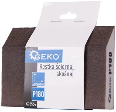 GEKO Schuurspons - Schuin Afgeschuind - P180 Korrel - 125x90x25 mm