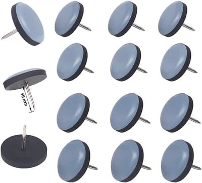 Ronde meubelglijders met spijkers Ø 30 mm - 16 stuks - 5 mm dik, PTFE coating