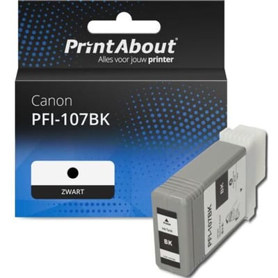 PrintAbout Inktcartridge PFI-107BK Zwart geschikt voor Canon