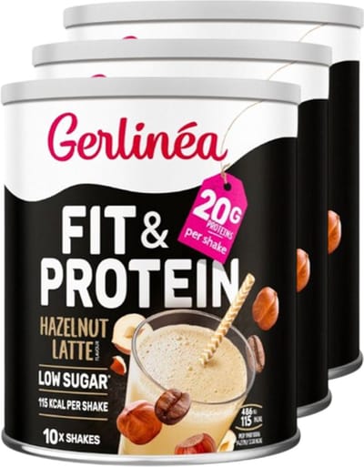 Gerlinéa | Fit & Protein Shake | Hazelnut Latte | 3 stuks | 3 X 10 x 34 g