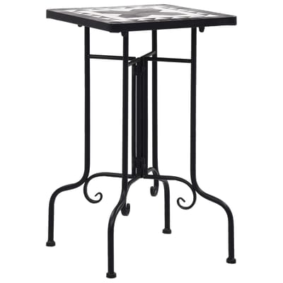 vidaXL - Bijzettafel - mozaïek - keramiek - zwart - en - wit