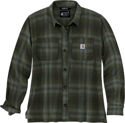 Carhartt Damesoverhemd, middelzware flanel, lange mouwen, geruit, Basil
