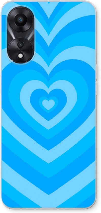 Case Company® - Hoesje geschikt voor Oppo A78 5G hoesje - Hart Blauw - Soft Cover Telefoonhoesje - Bescherming aan alle Kanten en Schermrand