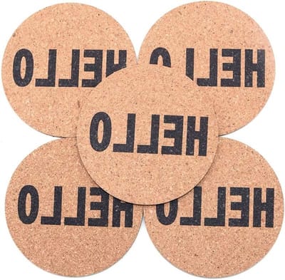 Set van 5 Ronde Kurken Coasters van 10 cm - Bescherming voor Meubels, Vochtabsorberend en Warmtebestendig