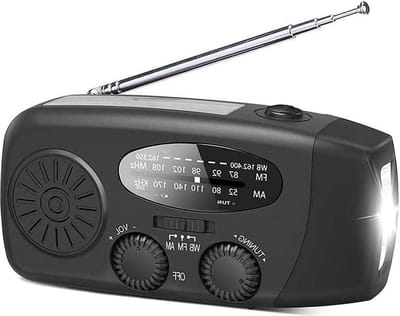Noodradio Weer-radio zonne-crank draagbare-radio-crank radio-noodsituatie met mobiele-telefoon-oplaadfunctie LED-zaklamp 1000 mAh batterij dynamo camping zaklamp SOS USB