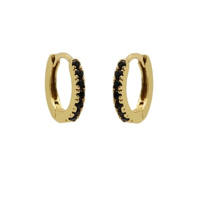 Karma Oorringen strass goud Zwart